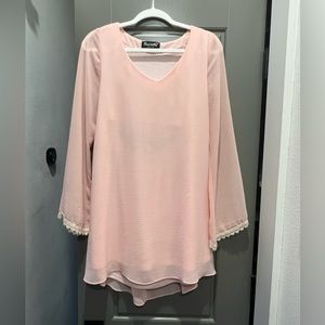 Basically Pink Bell Sleeve Mini Dress